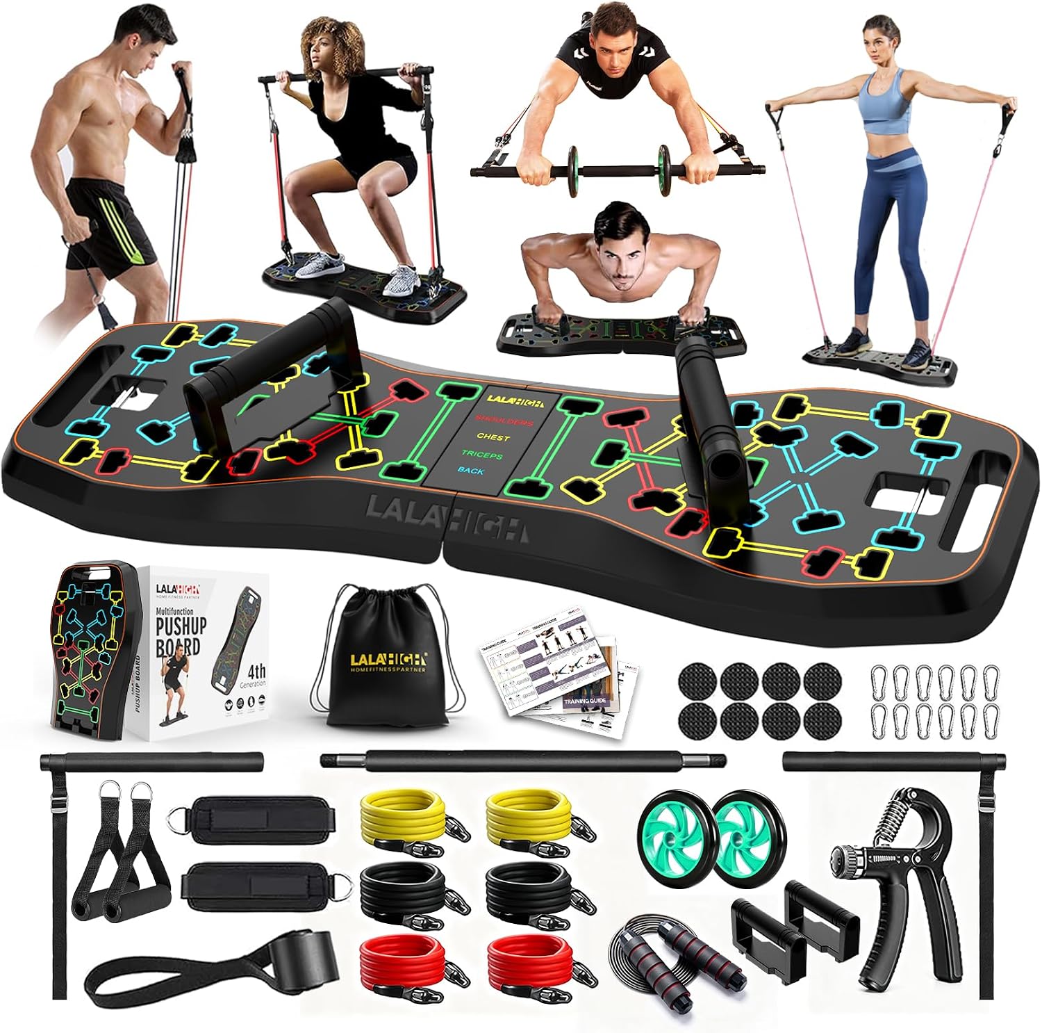 Ab Wheel Roller - LALAHIGH Push Up Board,36 in 1