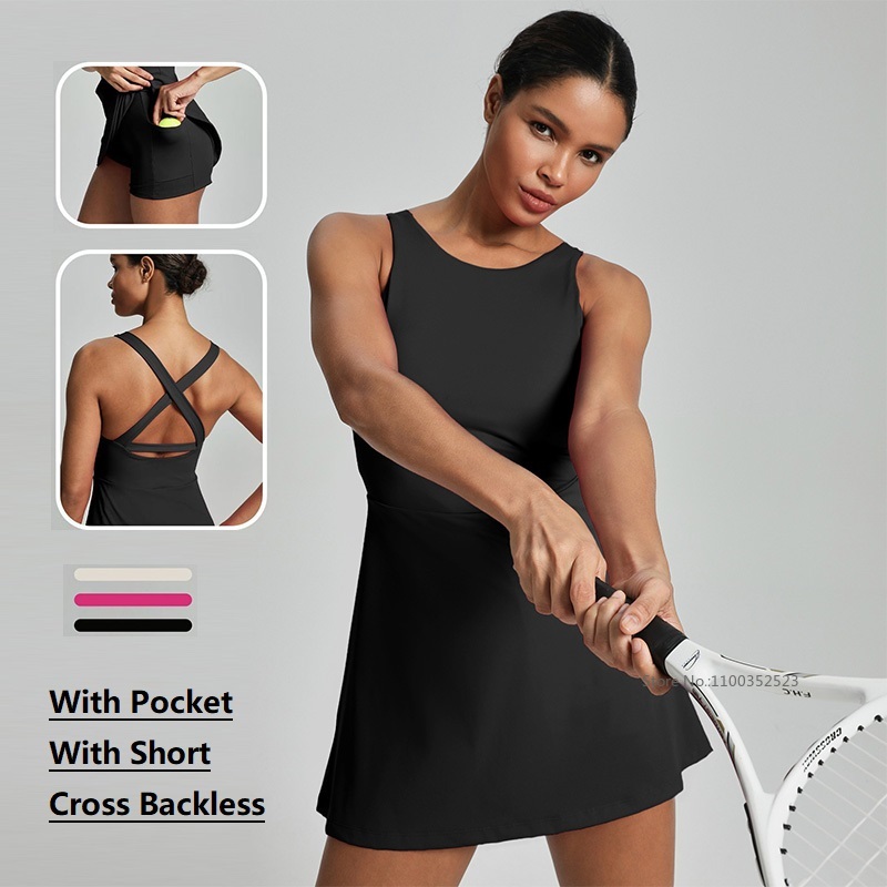 Women Cross Backless Tennis Dr - огляд і ціна Yoga Fitness Dress