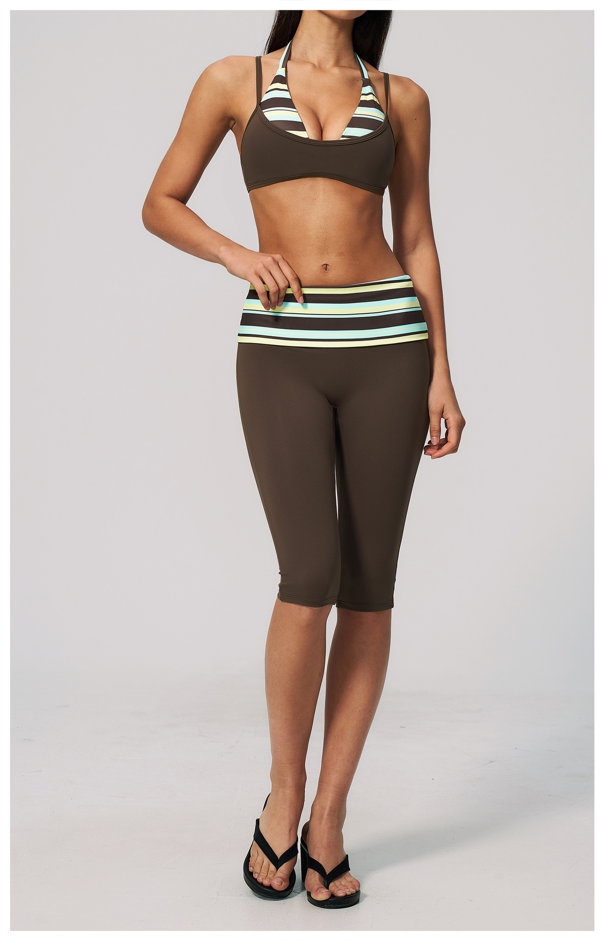 STYLISH LADY Striped Fold Over - огляд і ціна Yoga Fitness Club